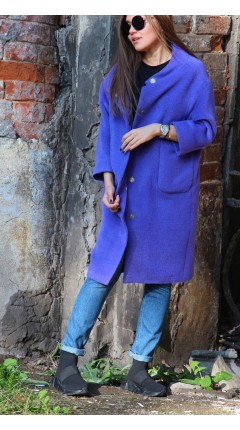Rich lavender straight-cut coat
