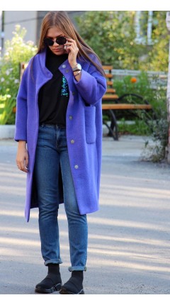 Rich lavender straight-cut coat