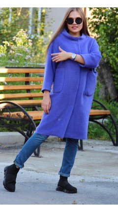 Rich lavender straight-cut coat