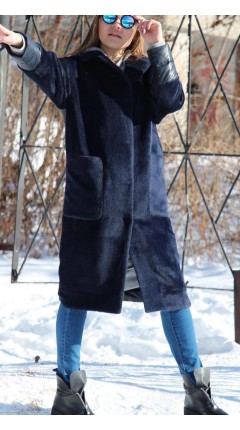 Down jacket in alpaca