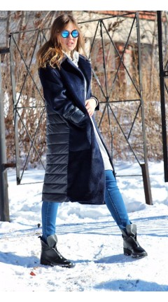 Down jacket in alpaca