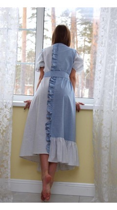 Two-tone pinstripe dress