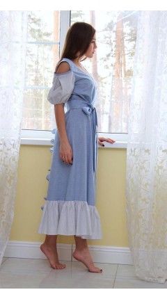 Two-tone pinstripe dress