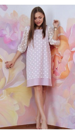 Dress pale lilac with polka dots